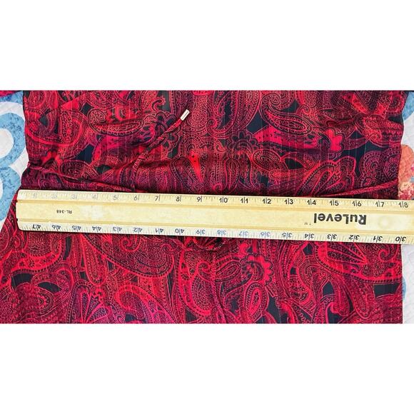 NWT Tommy Hilfiger Sz 8 Lined Asymetrical Ruffle Belt Zipper Blouson Sleeve Red - Picture 12 of 13